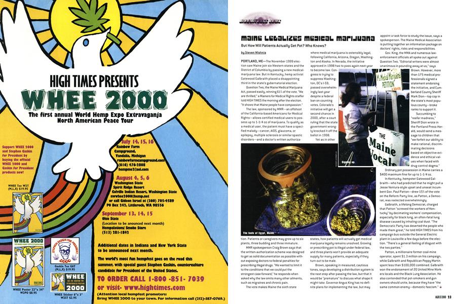 MAINE LEGALIZES MEDICAL MARIJANA