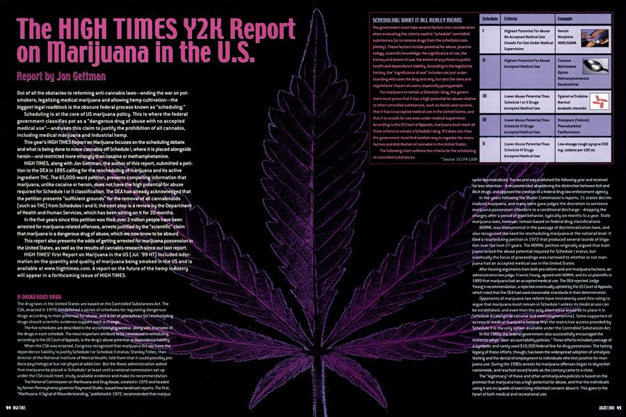 The HIGH TIMES Y2K Report on Marijuana in the U.S.