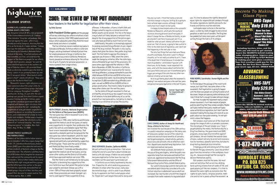 2001: THE STATE OF THE POT MOVEMENT
