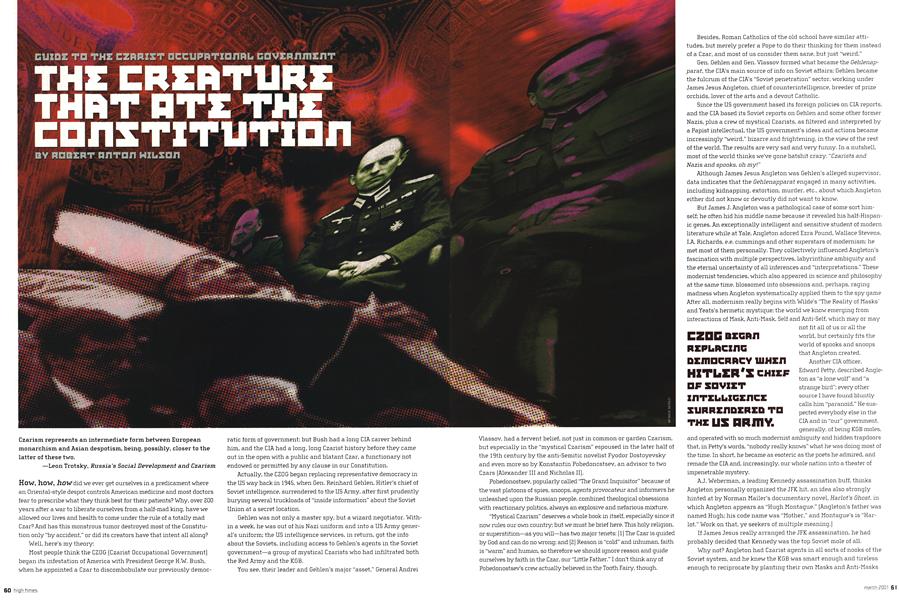 GUIDE TO THE CZARIST OCCUPATIONAL GOVERNMENT THE CREATURE THAT ATE THE CONSTITUTION