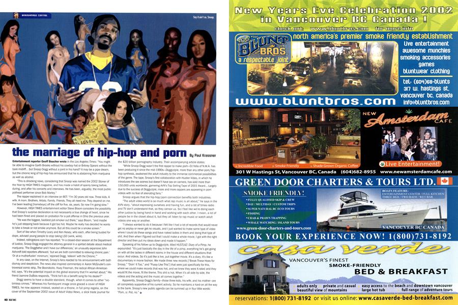 Hip Hop Porn - the marriage of hip-hop and porn | High Times | FEB 2003