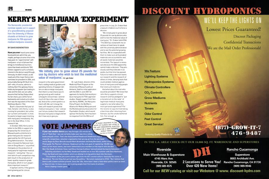 KERRY'S MARIJUANA 'EXPERIMENT'