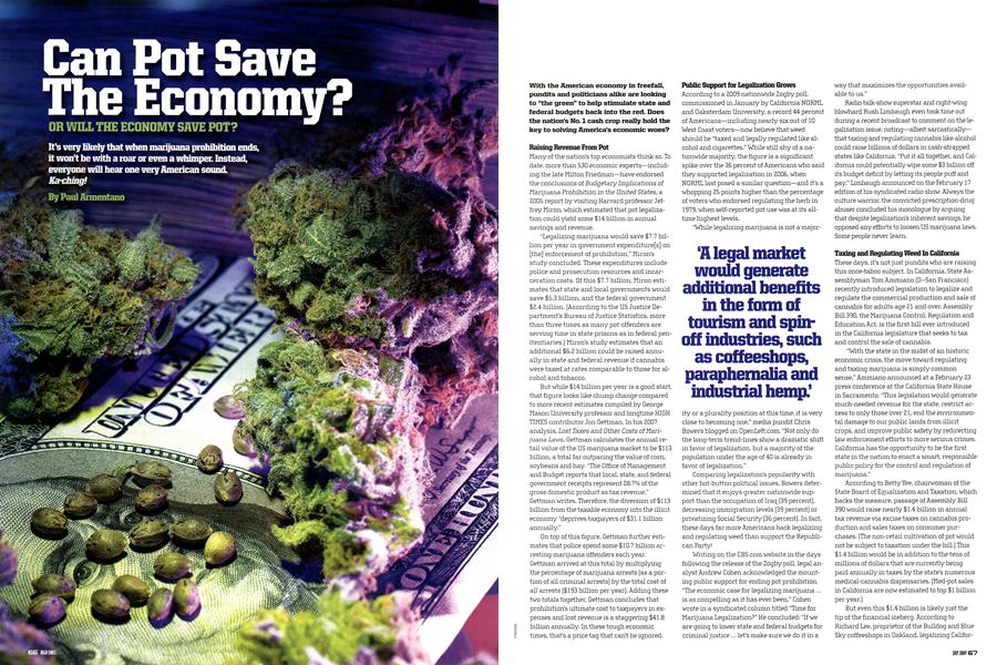 Can Pot Save The Economy? OR WILL THE ECONOMY SAVE POT?