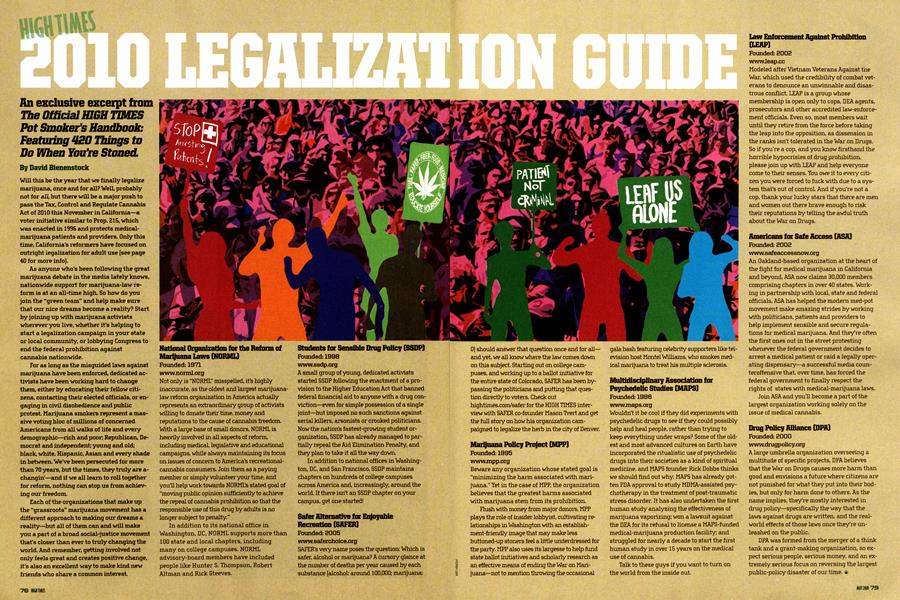 HIGH TIMES 2010 LEGALIZATION GUIDE
