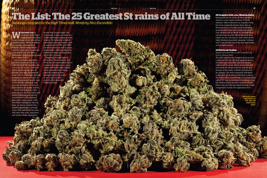 The List: The 25 Greatest Strains Of All Time | High Times | November 2014