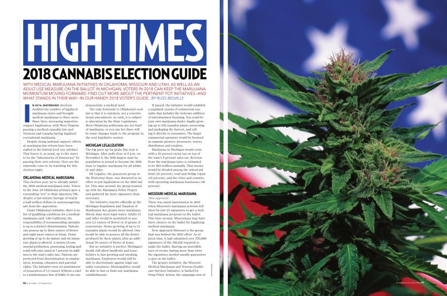 HIGH TIMES 2018 CANNABIS ELECTION GUIDE