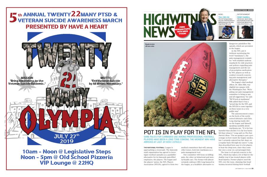 POT IS IN PLAY FOR THE NFL