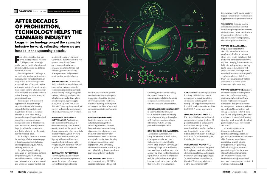 AFTER DECADES OF PROHIBITION, TECHNOLOGY HELPS THE CANNABIS INDUSTRY