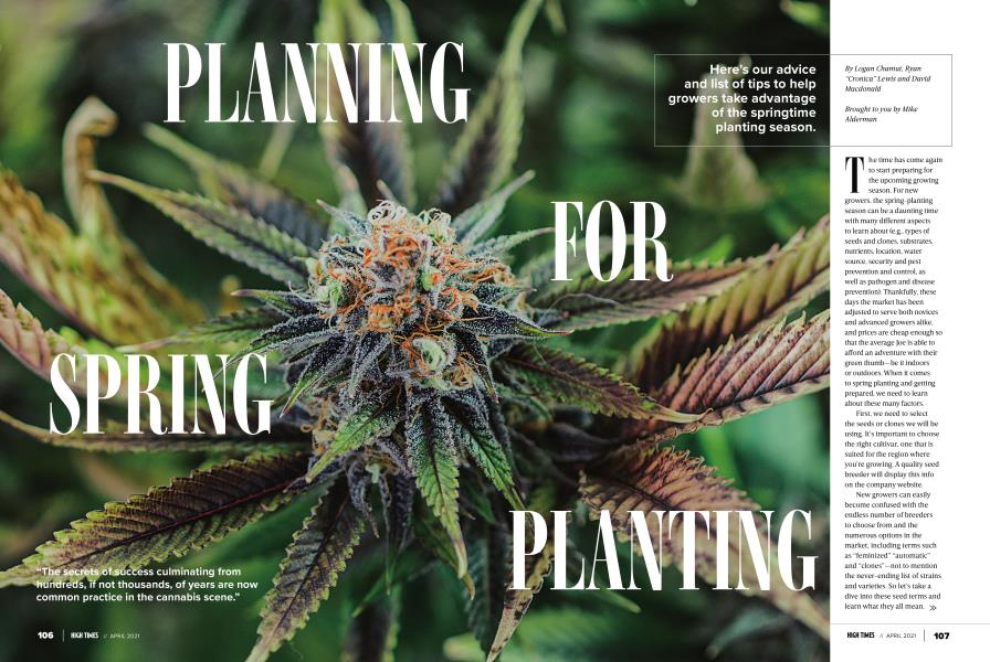 PLANNING FOR SPRING PLANTING