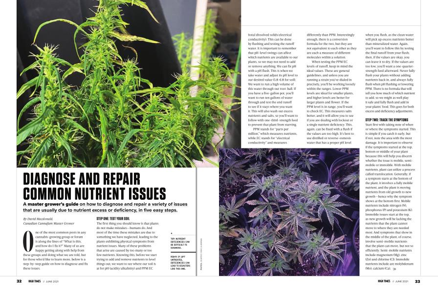 DIAGNOSE AND REPAIR COMMON NUTRIENT ISSUES