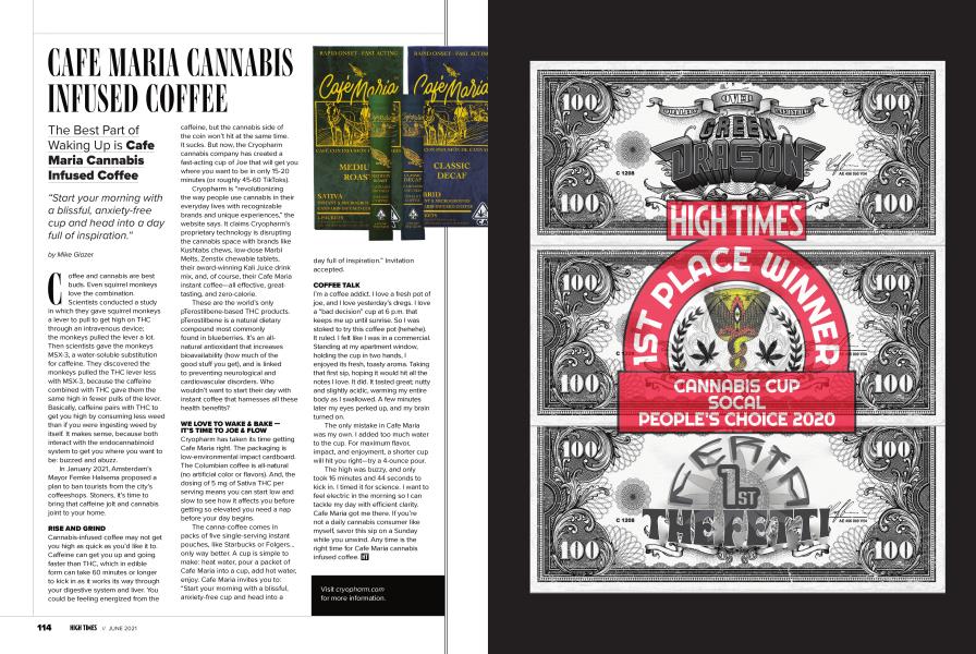 CAFE MARIA CANNABIS INFUSED COFFEE