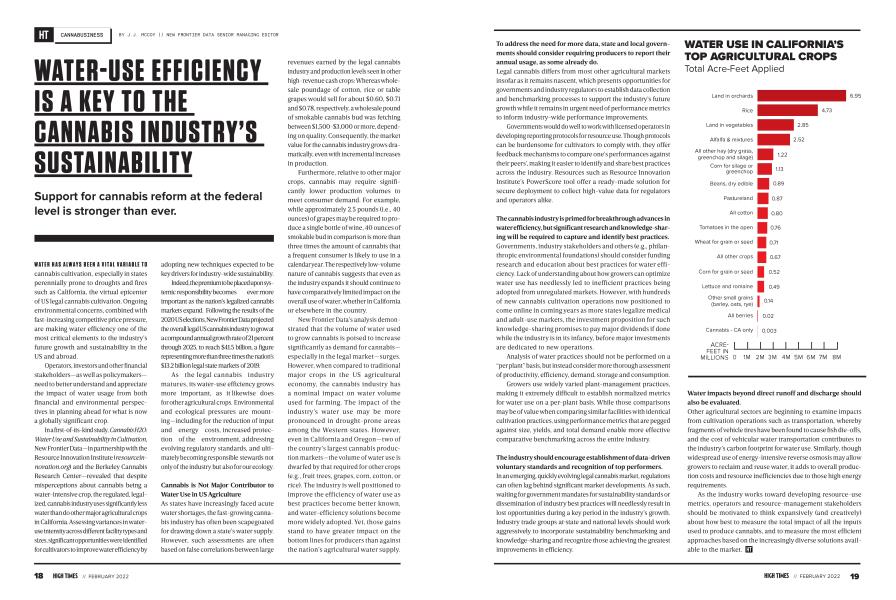 WATER-USE EFFICIENCY IS A KEY TO THE CANNABIS INDUSTRY’S SUSTAINABILITY