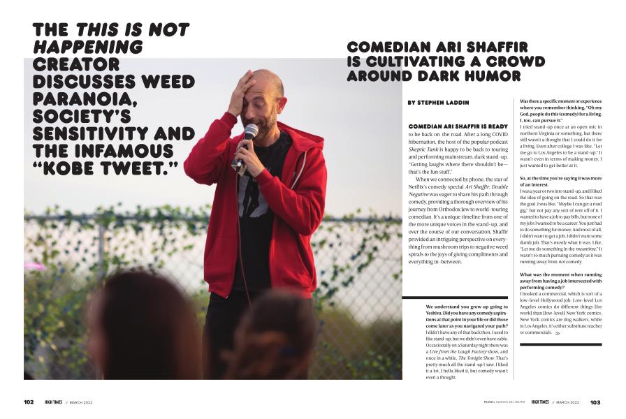 COMEDIAN ARI SHAFFIR IS CULTIVATING A CROWD AROUND DARK HUMOR