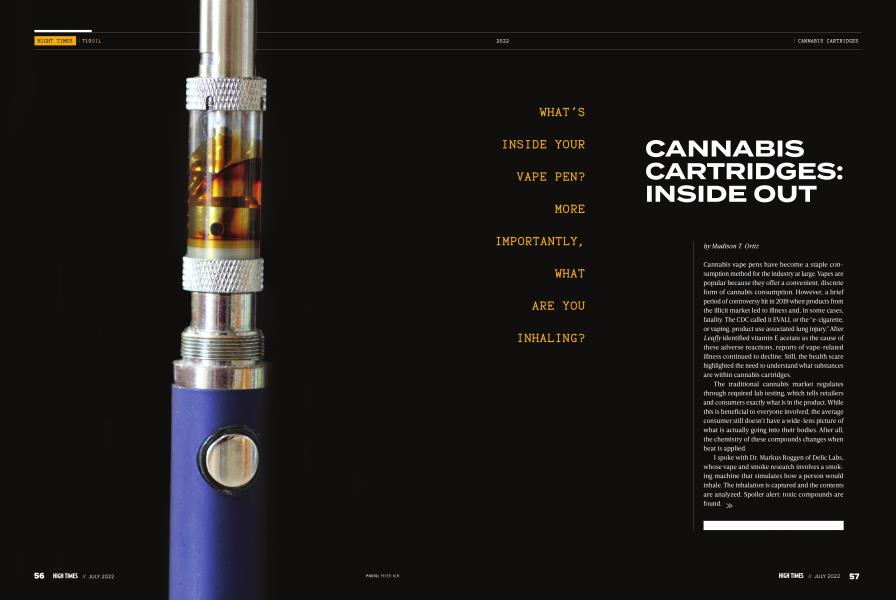 CANNABIS CARTRIDGES: INSIDE OUT