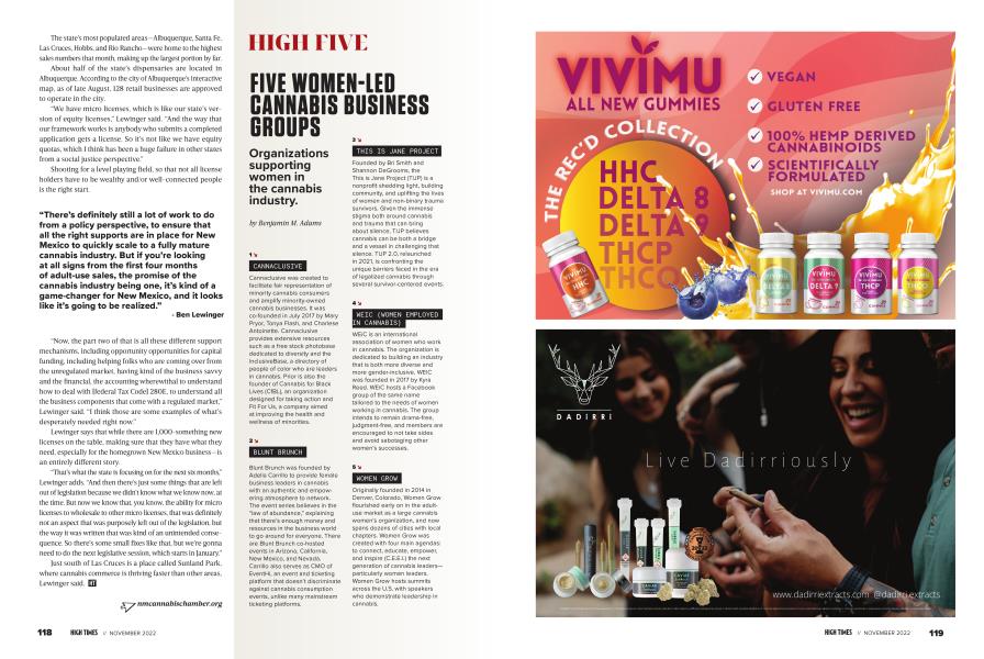 FIVE WOMEN-LED CANNABIS BUSINESS GROUPS